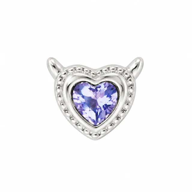 Wos Devil heart single stud ørestikke sølv