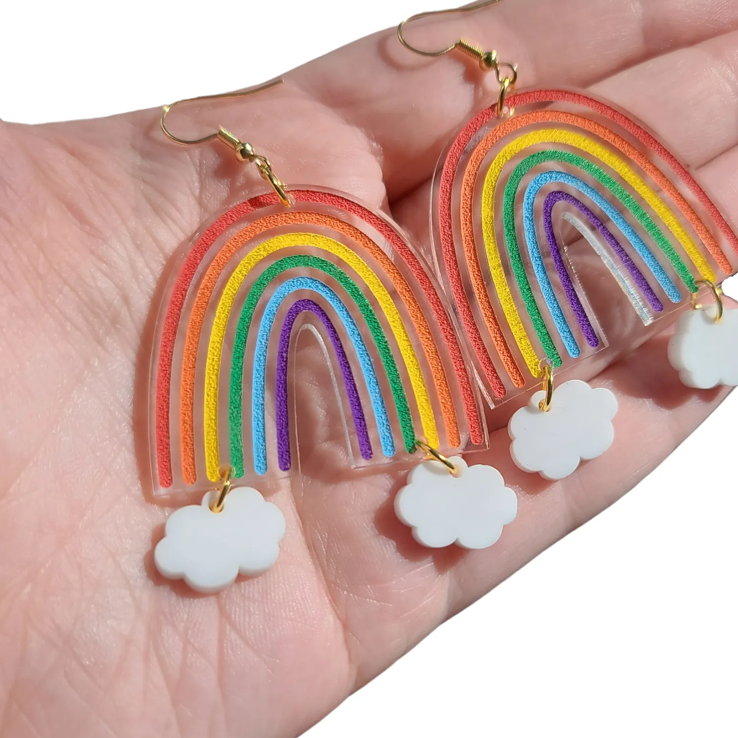 MiniKitty Statement Rainbows Clouds øredobber lette