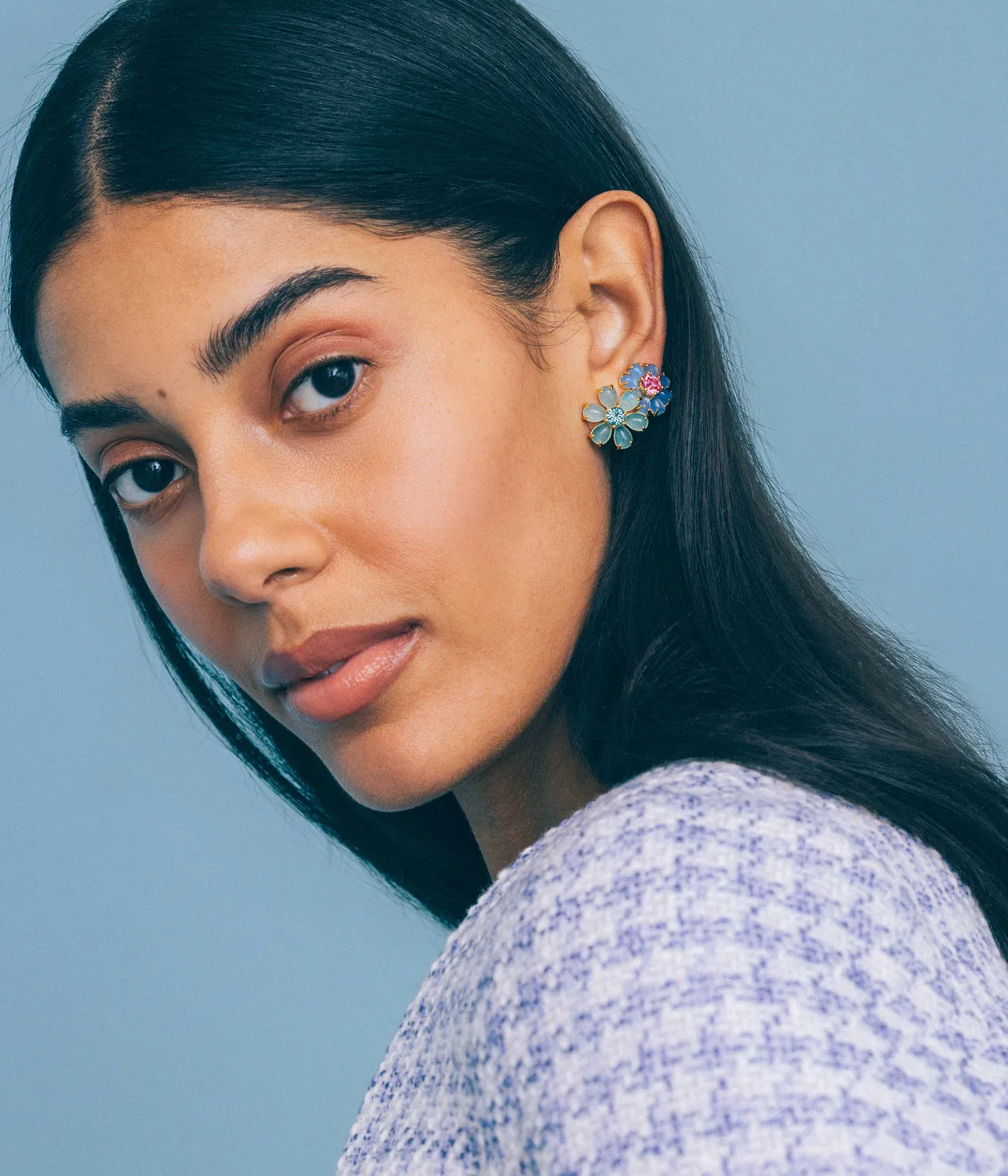 Loren Hope Emeline Flower øredobber mint blomst