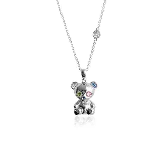 IOAKU Bear Skeleton halskjede gull mix krystall