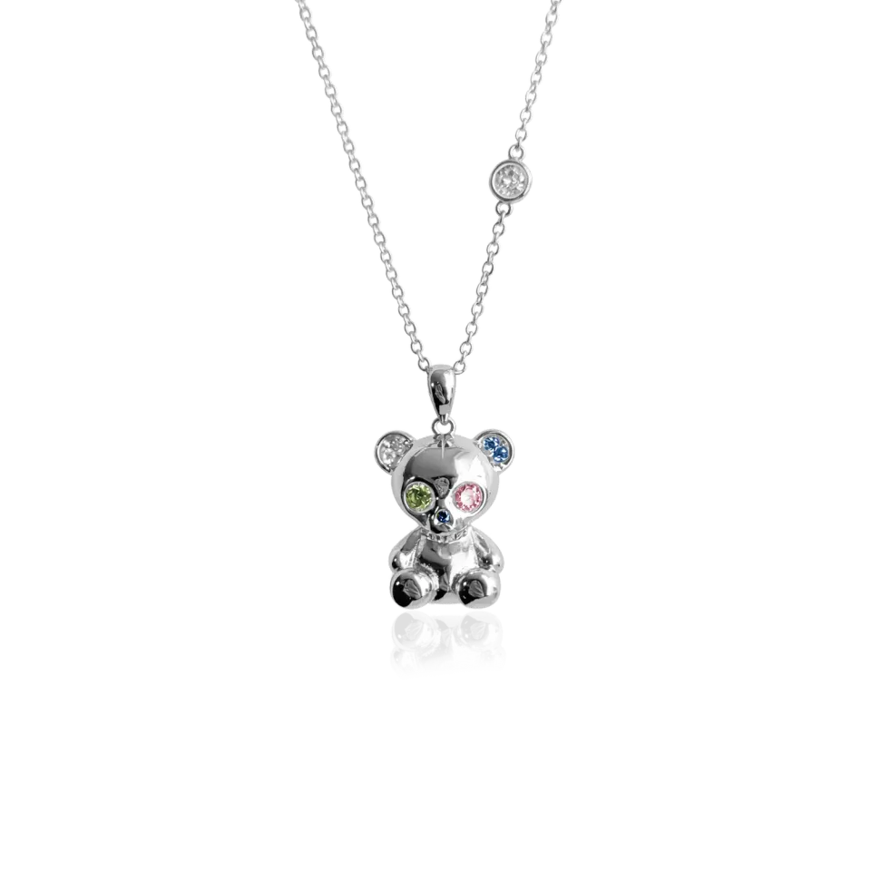 IOAKU Bear Skeleton halskjede gull mix krystall
