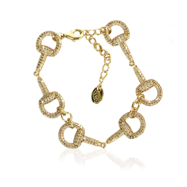 IOAKU Horsebit Bulky Sparkle armbånd gull blank