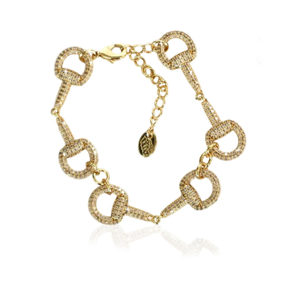 IOAKU Horsebit Bulky Sparkle armbånd gull blank