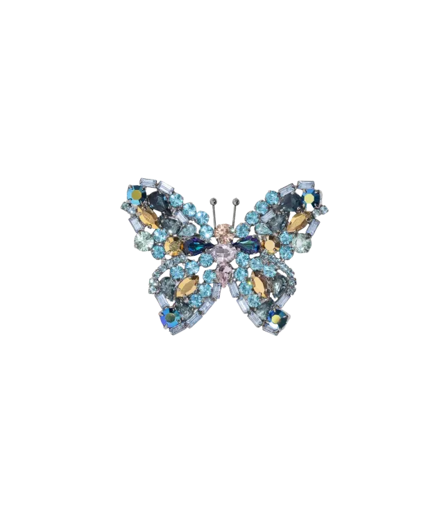 Loren Hope Small Butterfly brosje aqua 14,6 cm eske