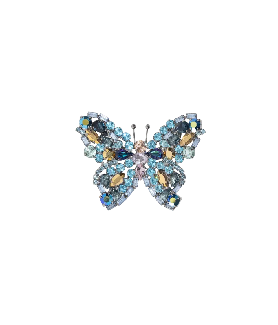 Loren Hope Small Butterfly brosje aqua 14,6 cm eske