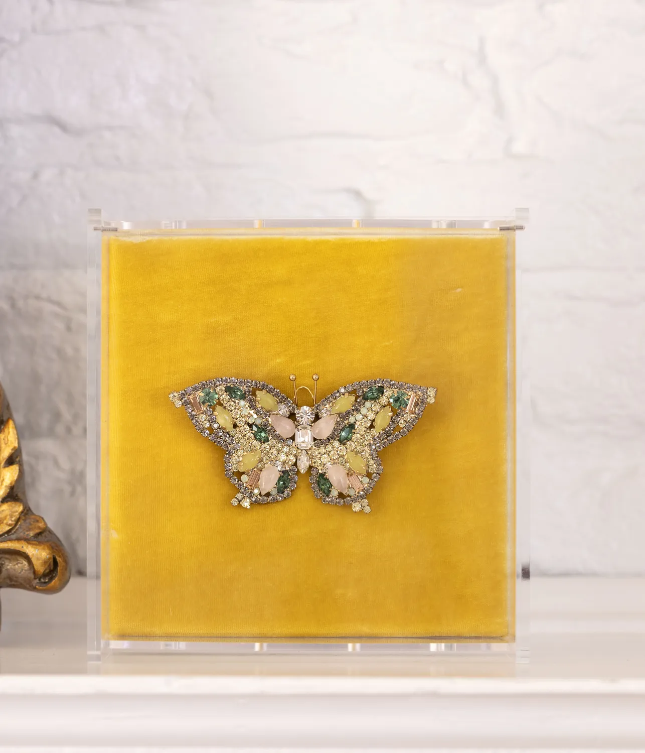 Loren Hope Medium Butterfly brosje lysegrønn jade