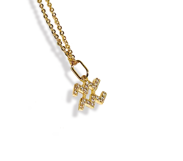 IOAKU Zodiac Sparkle Micro halskjede gull