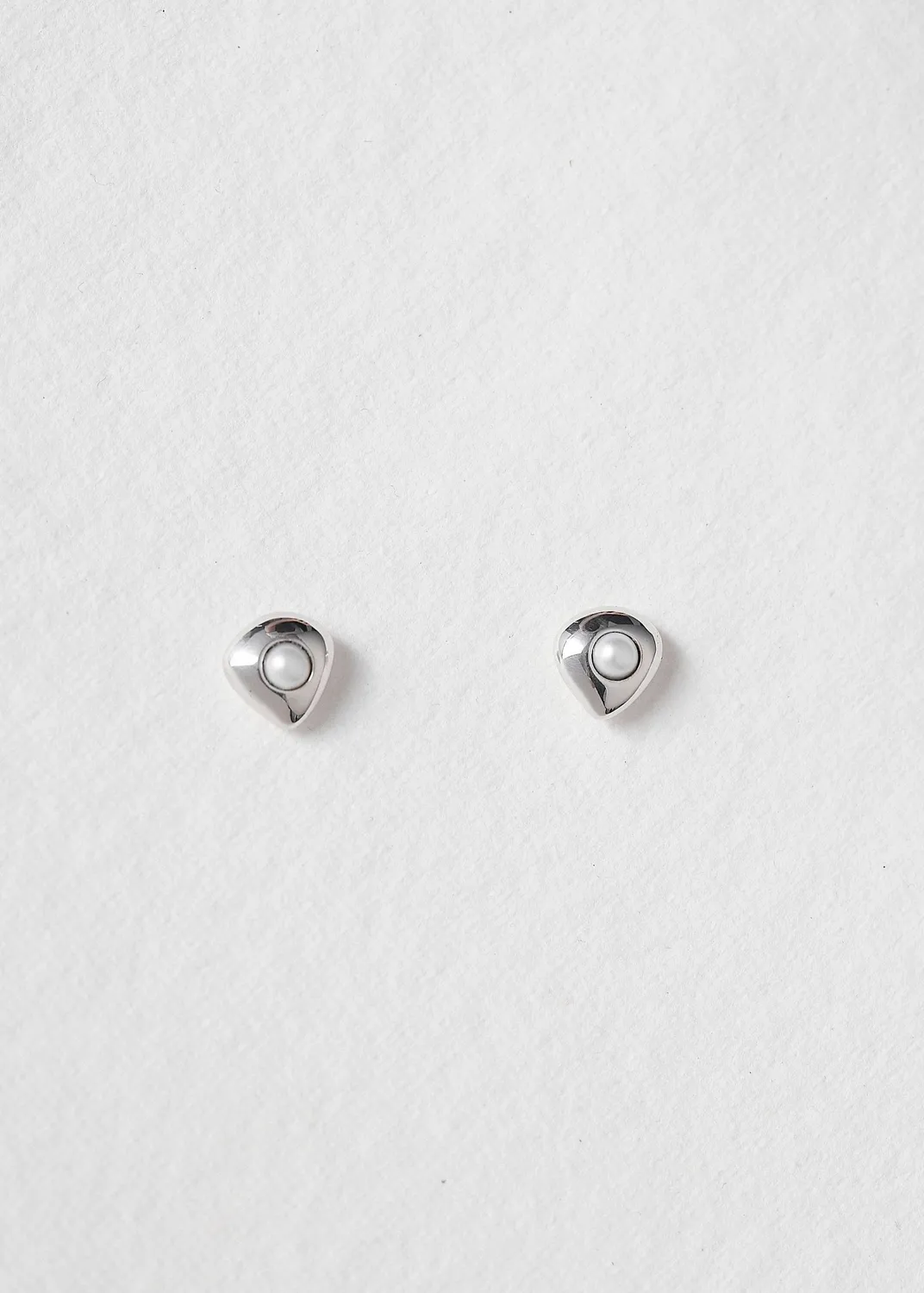 Studio Bille Vera Studs øredobber sølv 1 cm marmor