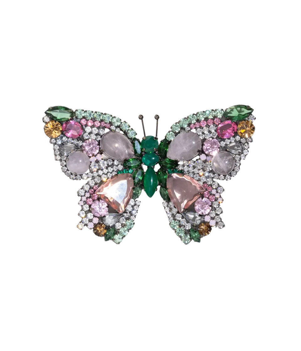 Loren Hope Butterfly brosje Rose Quartz Erinite unik
