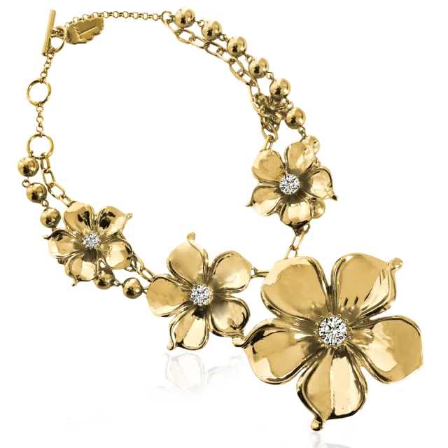 IOAKU La Fleur Field halssmykke gull statement