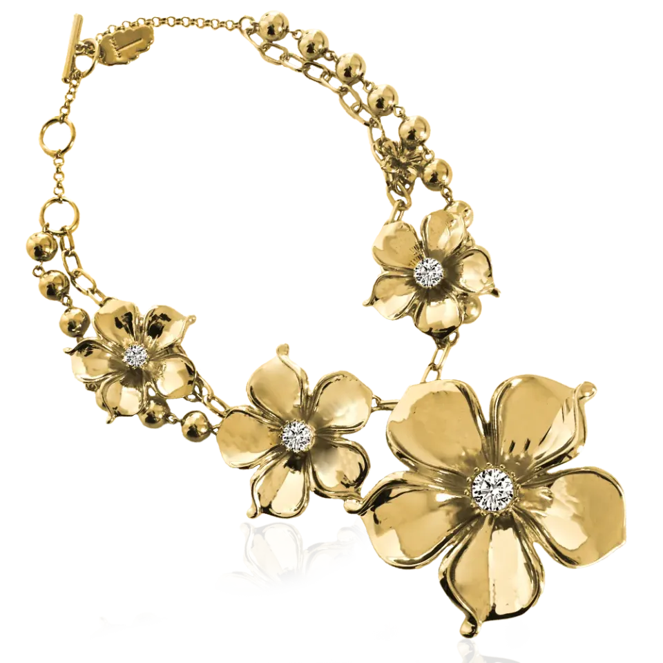 IOAKU La Fleur Field halssmykke gull statement