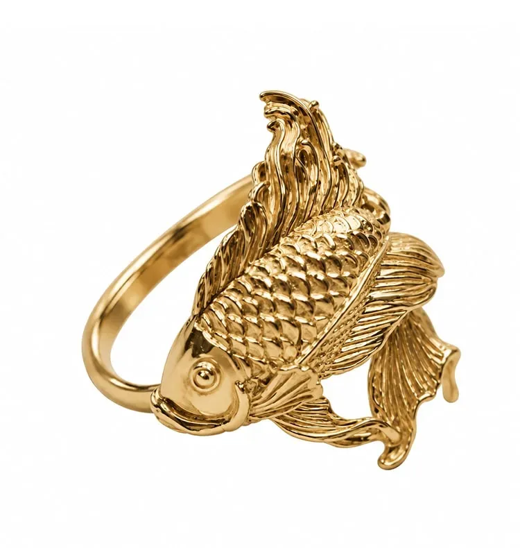 Wos Fish ring messing gull str 17