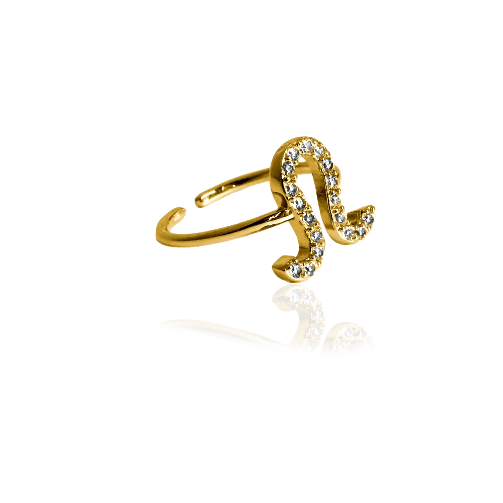 IOAKU Zodiac Sparkle micro ring gull justerbar