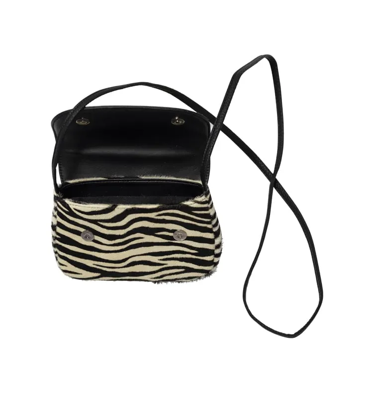 Wos Marianne veske zebra 18 cm skinn