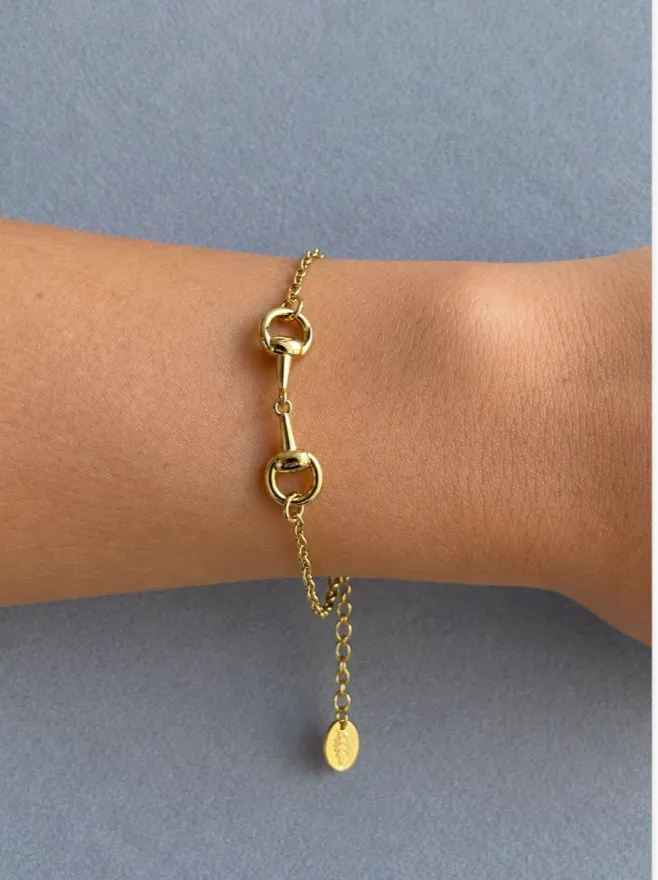 IOAKU Horsebit Thin Plain armbånd gull