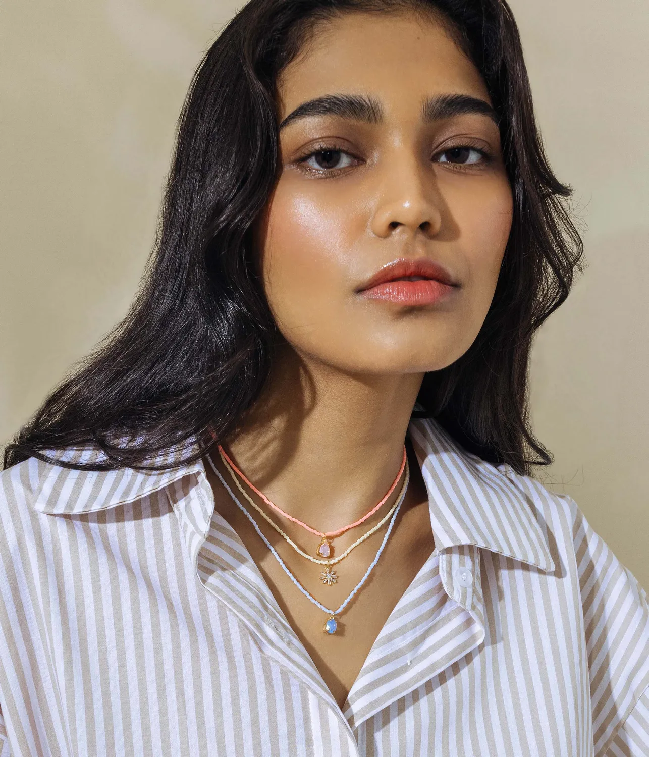 Loren Hope Maya Seed Bead halssmykke blå gull