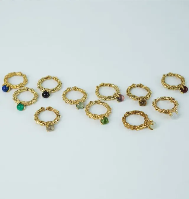 Wos x Bedazzled Månedsstein ring messing april