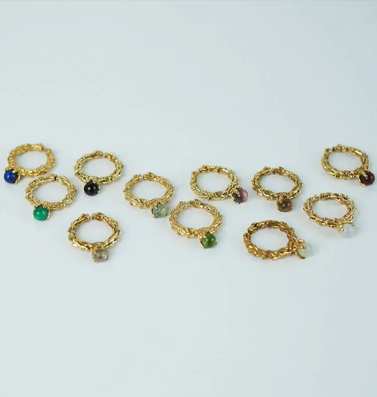 Wos x Bedazzled Månedsstein ring messing april