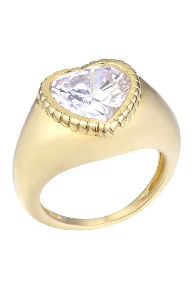 Janne Formoe Tone ring gullbelagt hjertestein