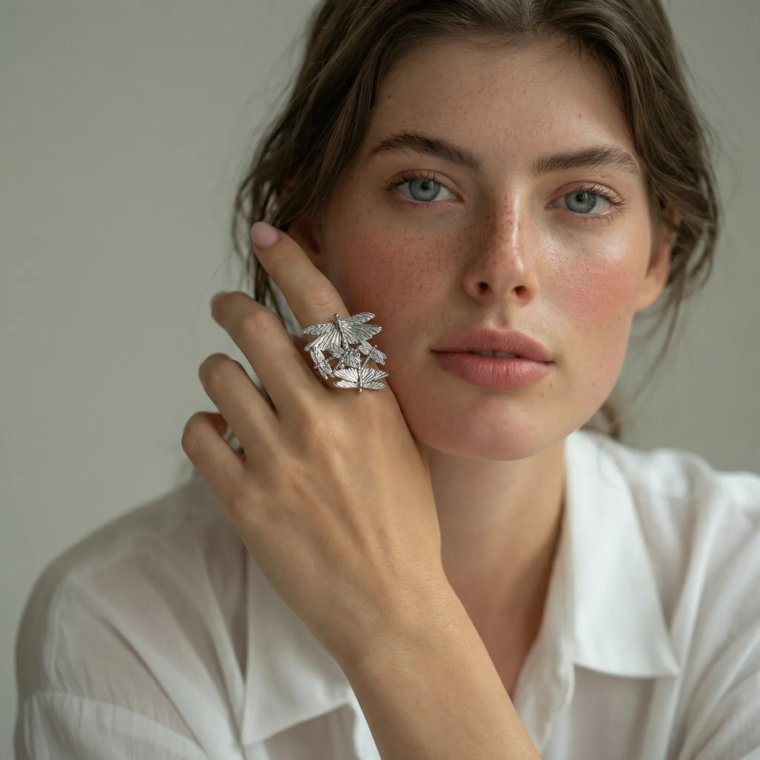 IOAKU Dragonfly Reborn multi ring sølv 3 g