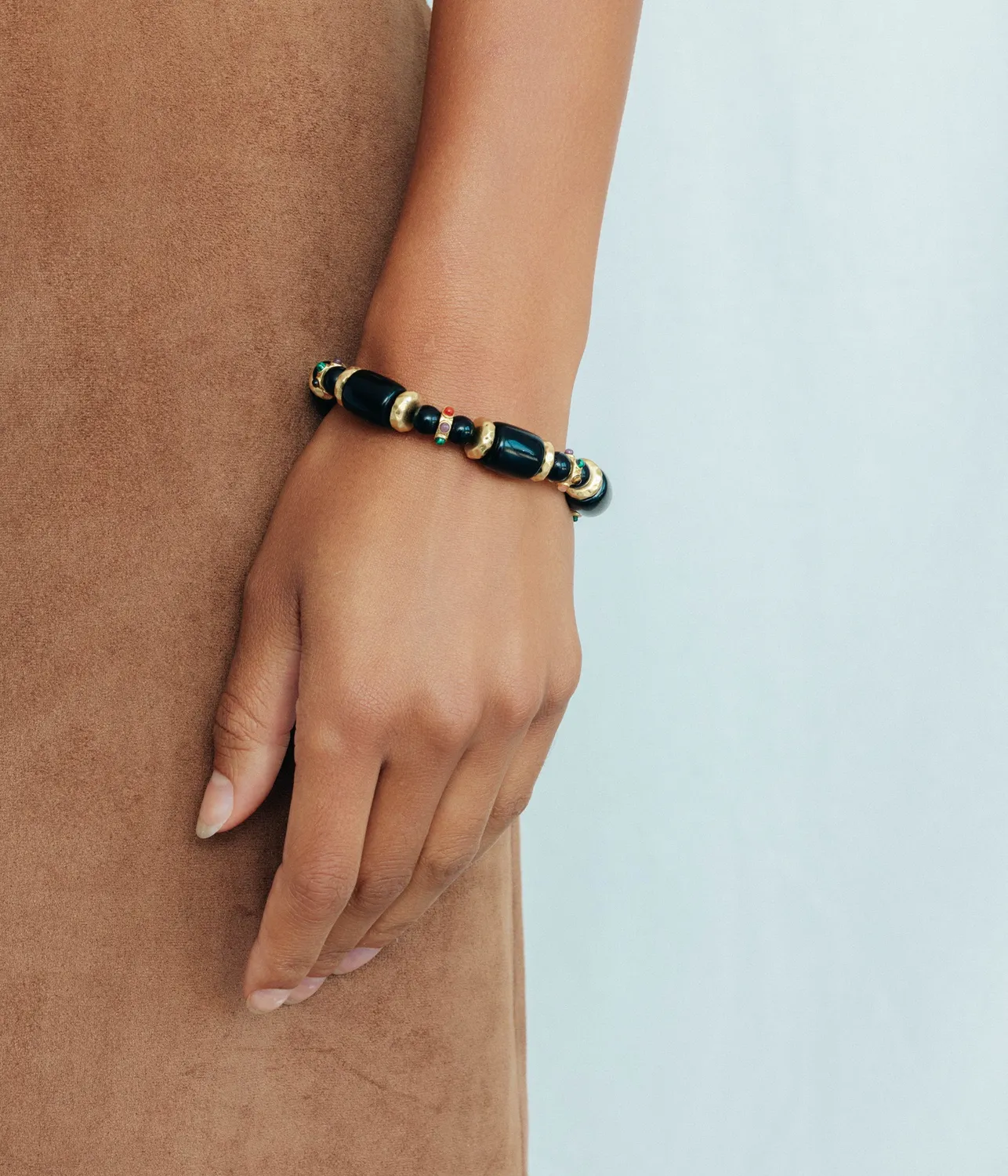 Loren Hope Matilde Bracelet Jet armbånd sort gull