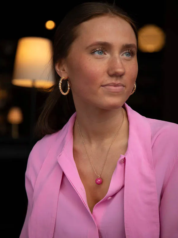 pfg Stockholm Della halskjede rosa jade