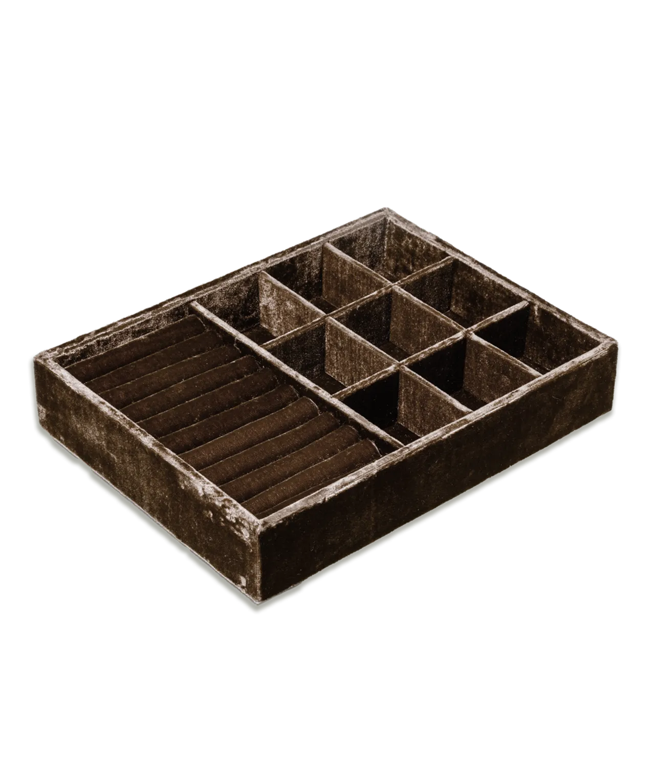 Loren Hope Stackable smykkebrett espresso fløyel