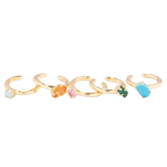 Loren Hope Fiesta Ear Cuff øreklips multi 5-pakn forgylt
