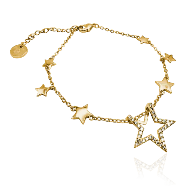 IOAKU Stellar Glow armbånd gull 17+5 cm krystall