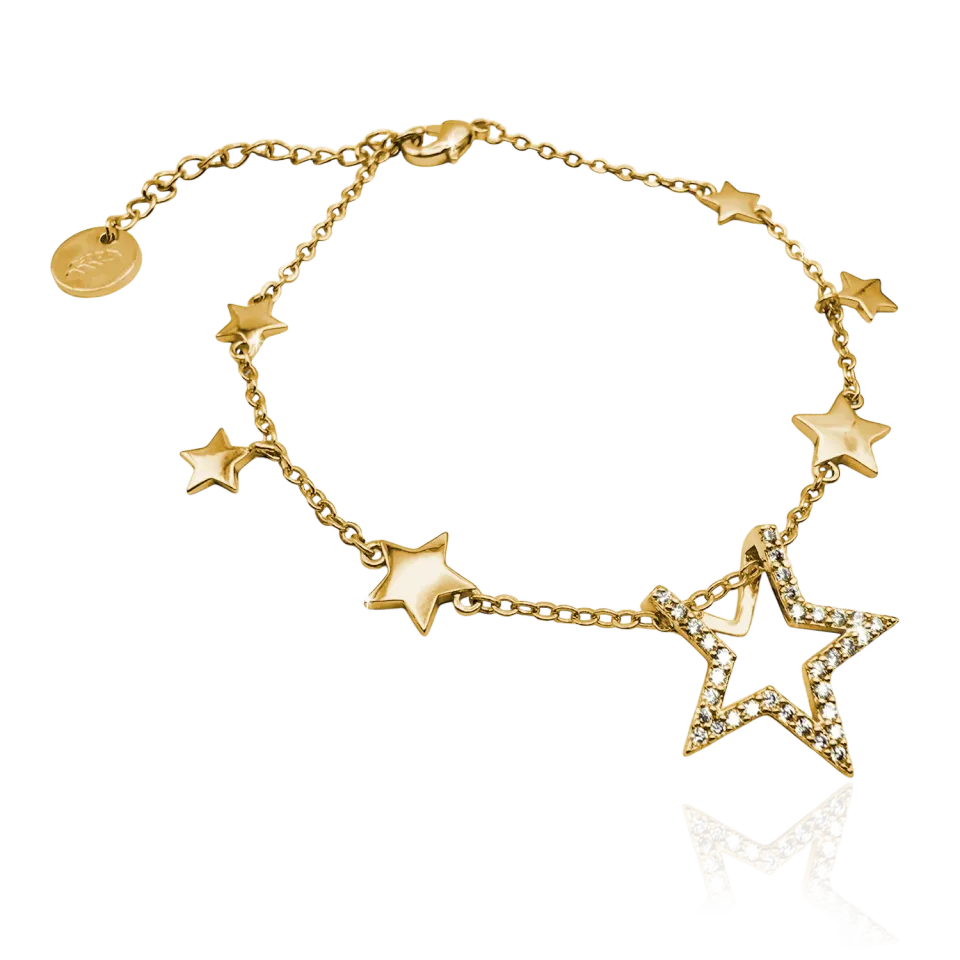 IOAKU Stellar Glow armbånd gull 17+5 cm krystall