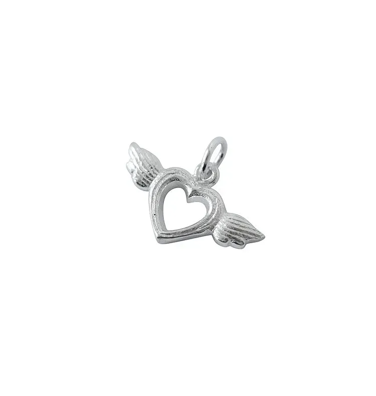 Wos Up Flying Heart anheng 925 sølv 2 cm