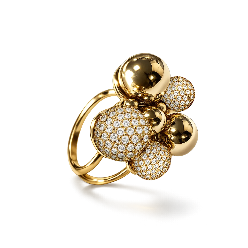 IOAKU Berry Sparkle Maxi ring gull justerbar
