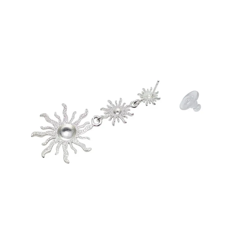 Wos Solea øredobb sølv 6,2 cm solmotiv