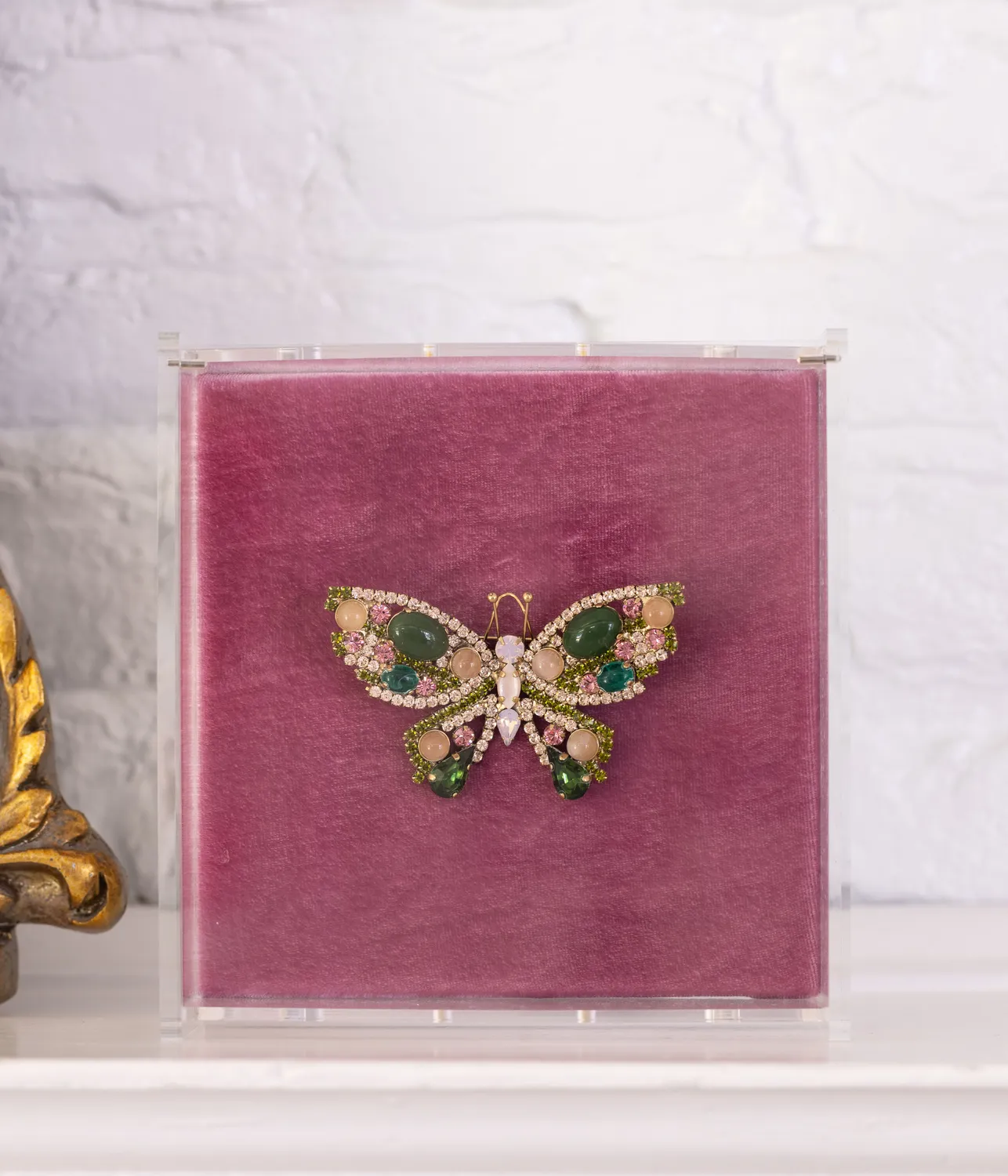 Loren Hope Butterfly Medium brosje Jade Rose Quartz