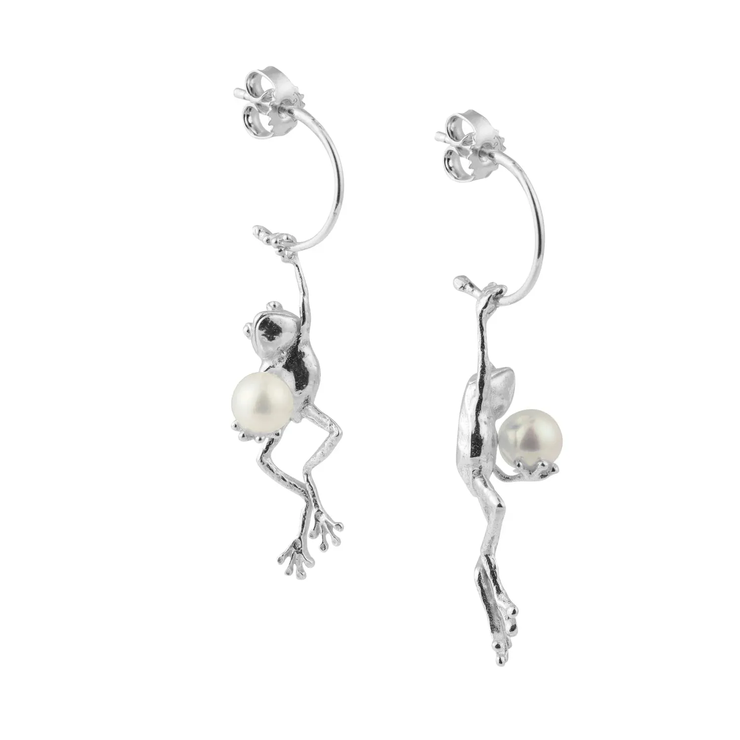 Wos Carolinne B Frog øredobber gull perle