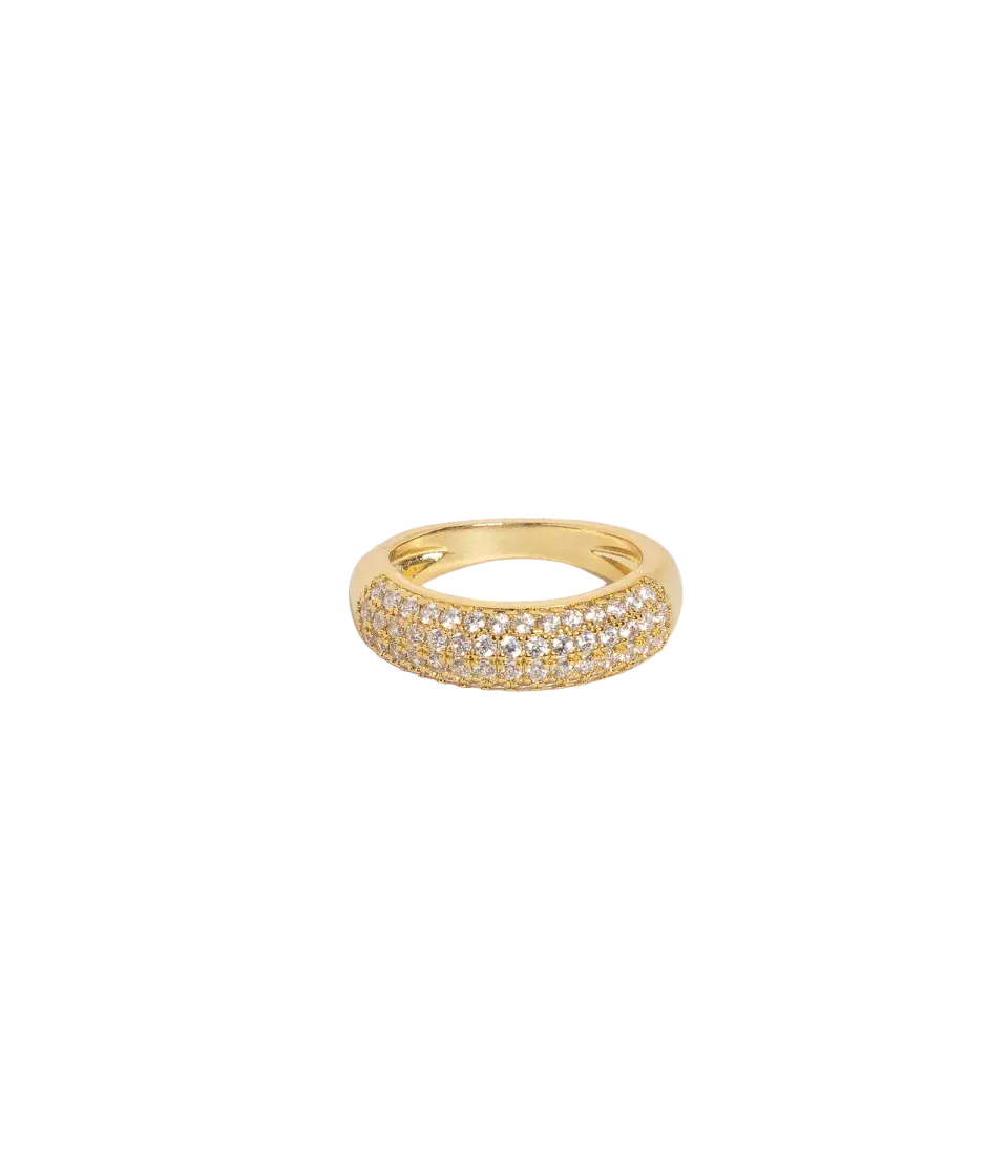 Loren Hope Veyra Ring gull pavé str 7-8 bred