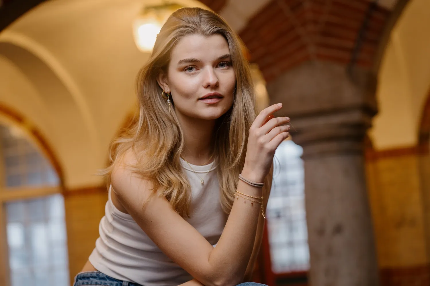 Wioga Charlene armbånd forgylt 15,5–18 cm