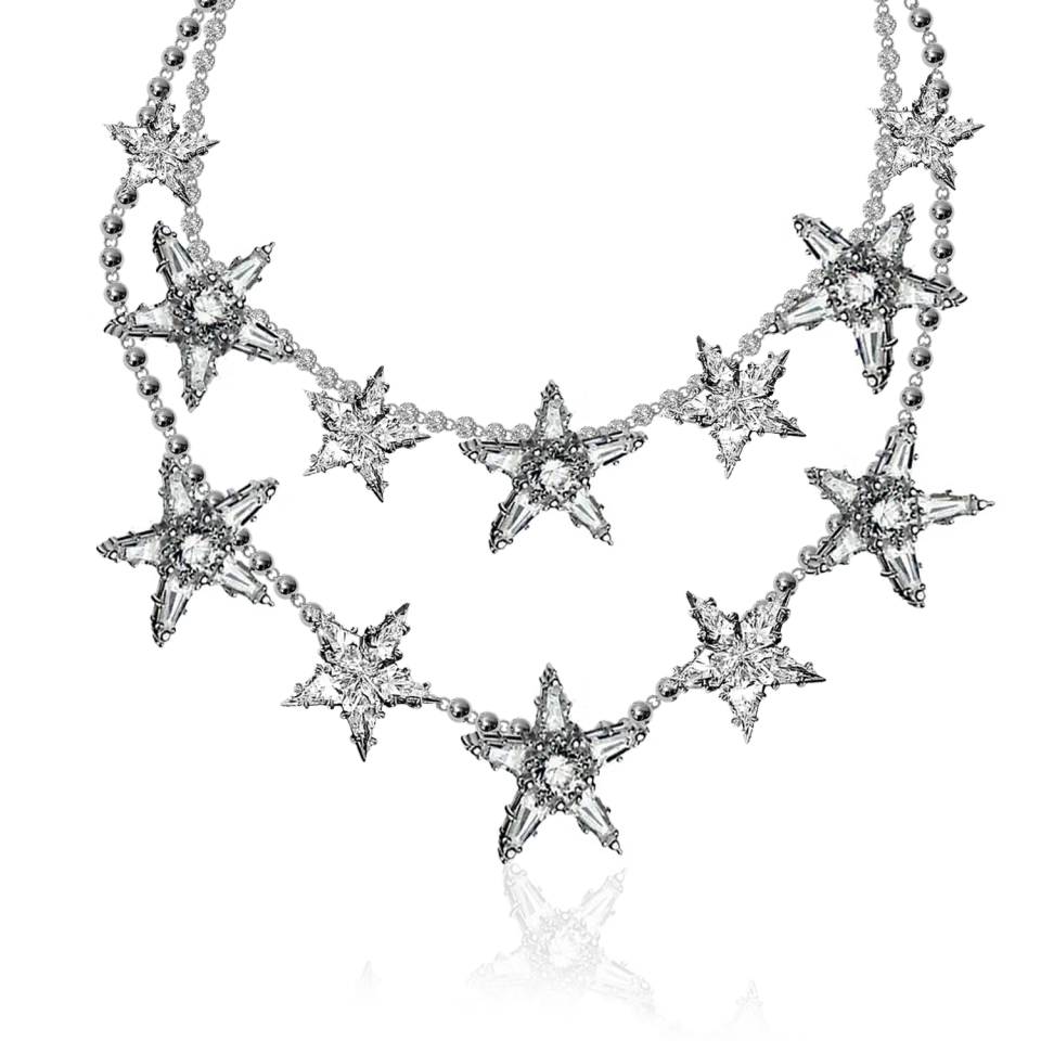 IOAKU Starlumen Crystal Multi halskjede gull