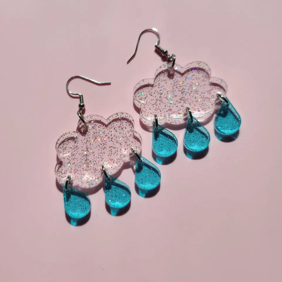 MiniKitty Jelly Glitter Clouds øredobber glitter sky