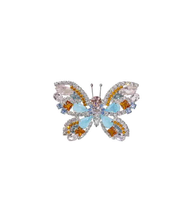 Loren Hope Butterfly brosje Crystal Rosaline Blue Opal