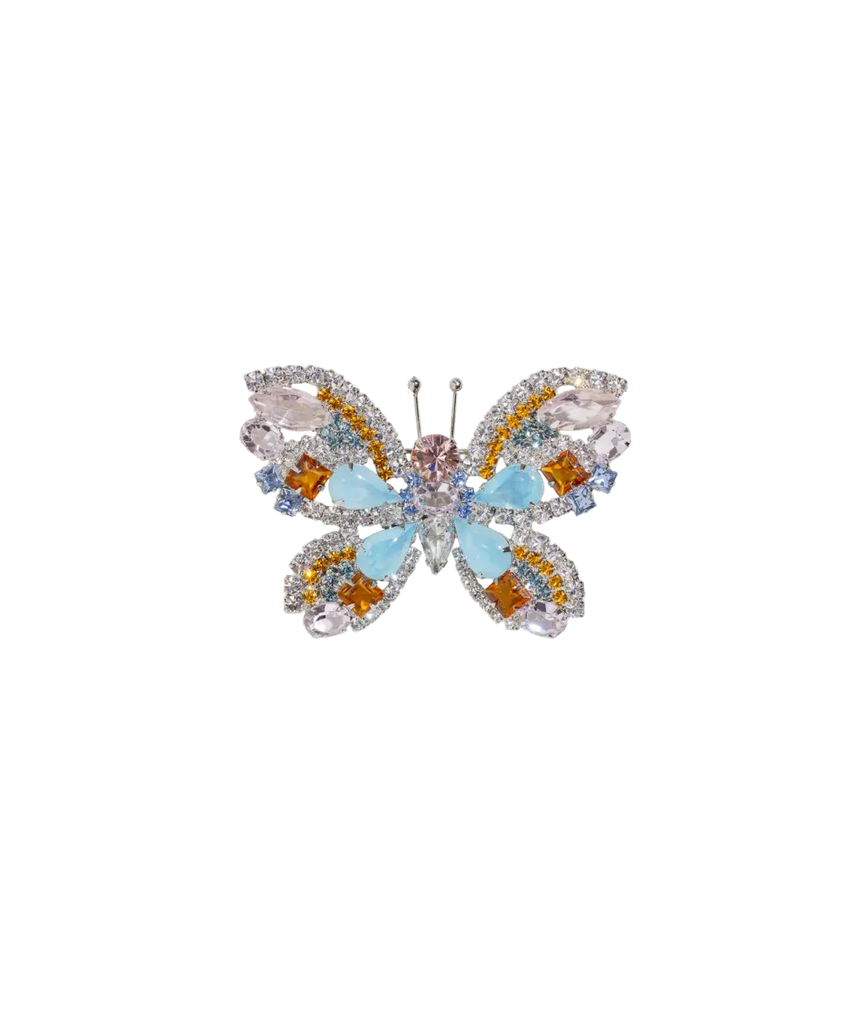 Loren Hope Butterfly brosje Crystal Rosaline Blue Opal