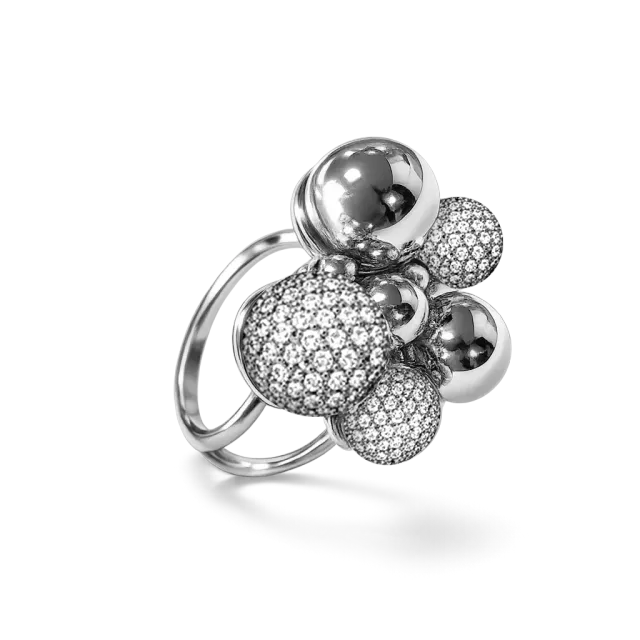 IOAKU Berry Sparkle Maxi ring gull justerbar