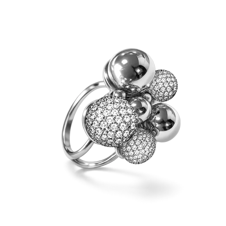 IOAKU Berry Sparkle Maxi ring gull justerbar