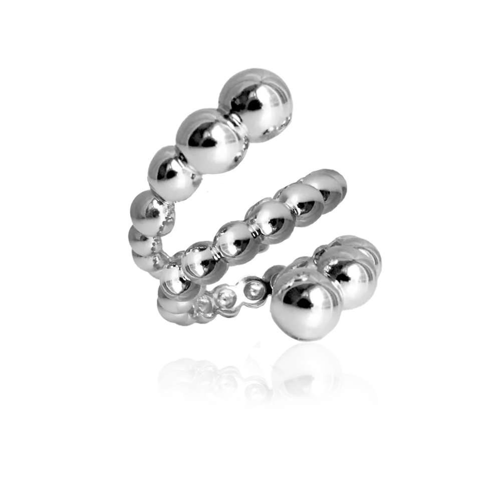 IOAKU Berry 3 Swirl ring gull justerbar messing