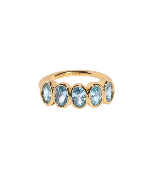 Loren Hope Aurelia Ring aqua gullring