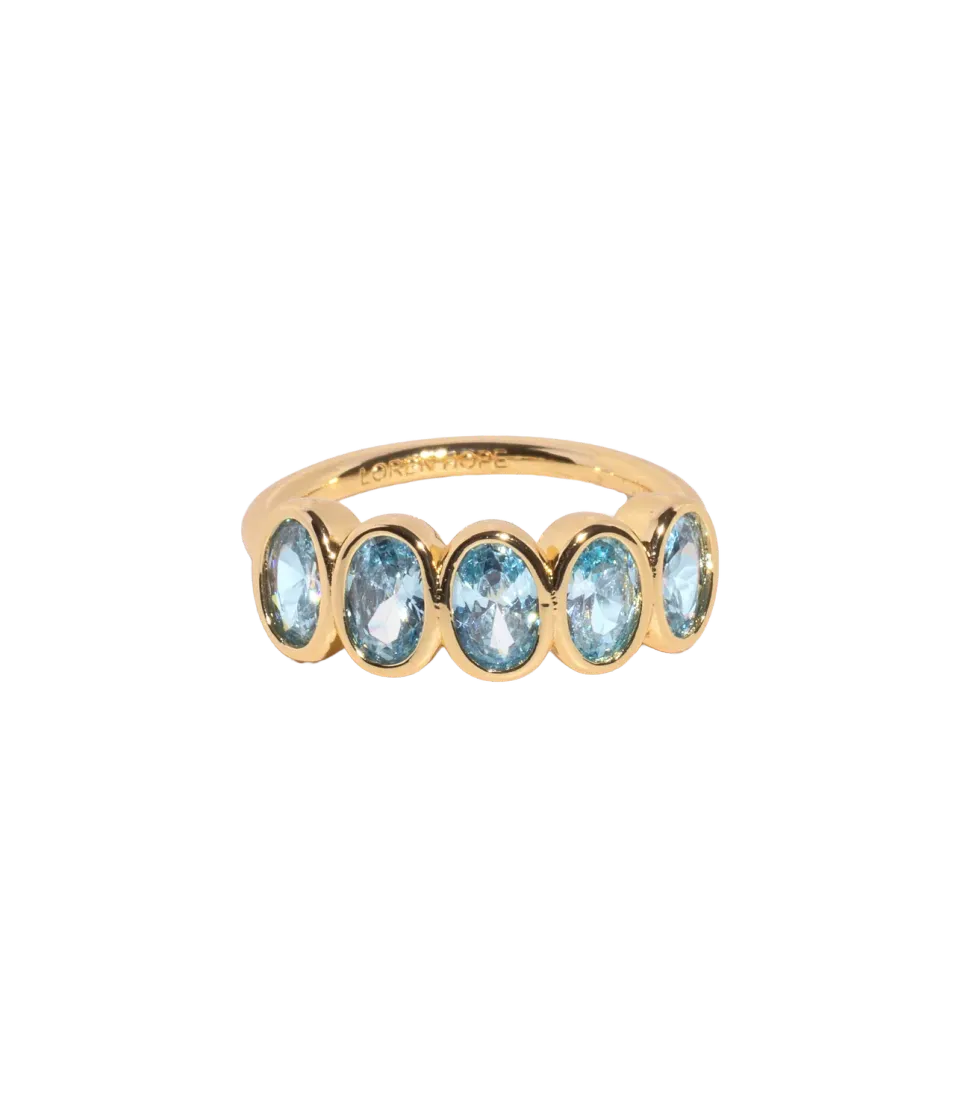 Loren Hope Aurelia Ring aqua gullring