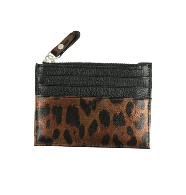 Wos Laney kortholder skinn svart leopard