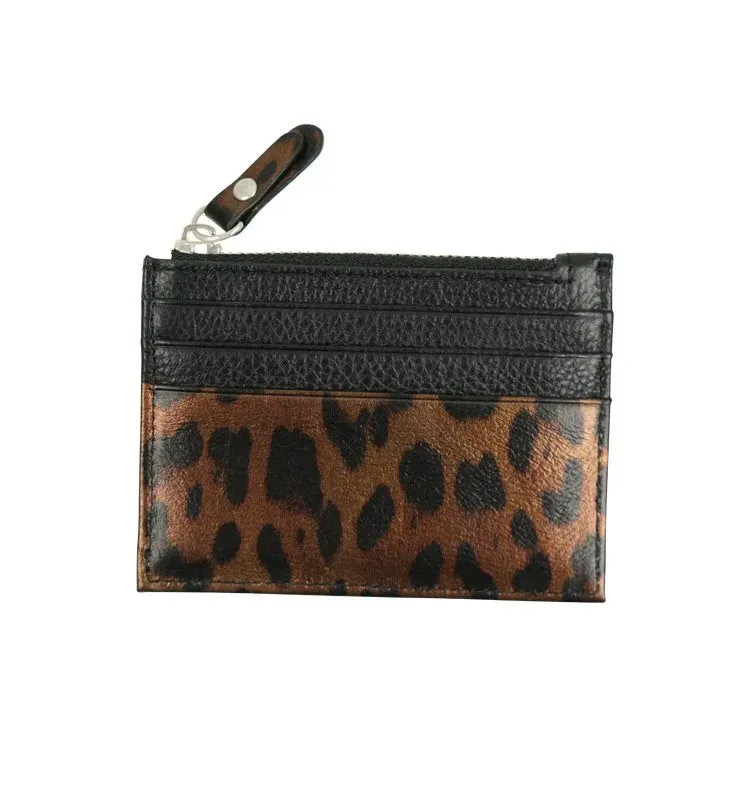 Wos Laney kortholder skinn svart leopard