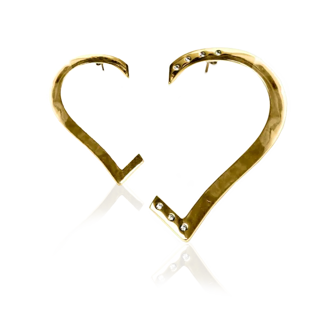 IOAKU Half Heart øredobber gull kirurgisk stål