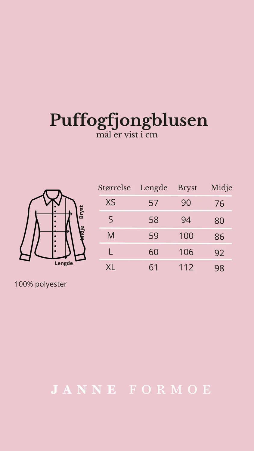 Janne Formoe Puffogfjongblusen bluse Bright White slimfit
